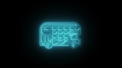 Double Decker Bus Icon Isolated on Black Background City Transport Symbol 库存影片 330492082