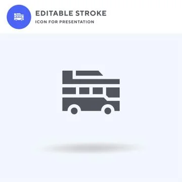 Double Decker Bus icon vector, filled flat sign, solid pictogram isolated on Stock Illustration