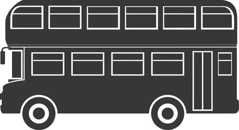 Double Decker Bus icon vector | London silhouette bus Stock Illustration