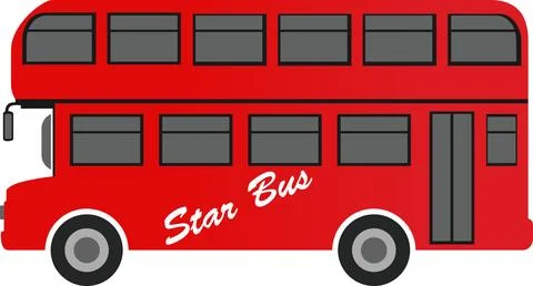Double Decker Bus icon vector | London silhouette bus color Stock Illustration