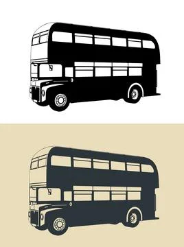 Double decker bus illustrations Stock Illustration
