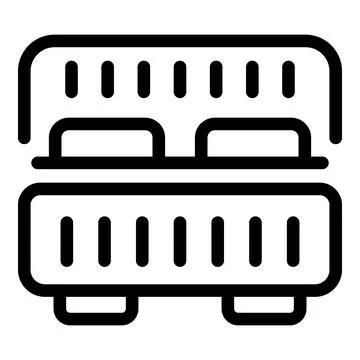Double decker bus line icon Stock Illustration