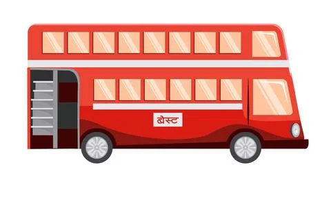 Double decker bus mumbai isolated vector Illustrazione stock