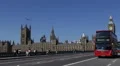 Double Decker Bus Passing Crowd People Walking Car Traffic Jam London Central UK HD Footage