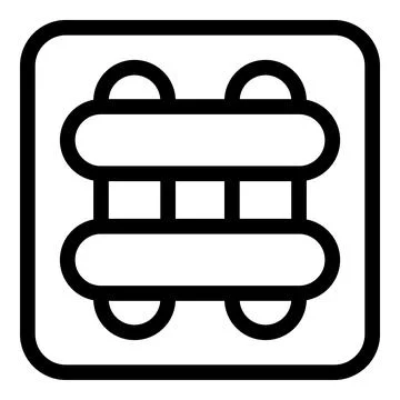 Double decker bus seen from above showing roof windows icon Stock Illustration