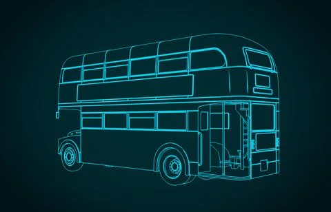 Double decker bus sketch Stock Illustration