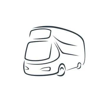 Double-decker bus in the style of brush strokes Stock Illustration