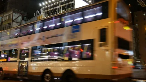Double decker buses in Hong Kong Stock-Footage 108540831