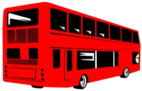 Double decker coach bus Stock Illustration