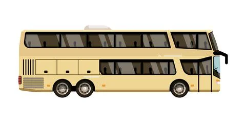 Double decker coach isolate on white background Stock Illustration