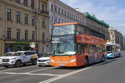 Double-decker excursion bus UNVI Urbis 2.5DD Stock Photos