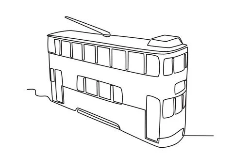 A double-decker public transport Ilustración de archivo