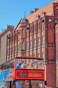 Double decker red sightseeing bus Stock Photos