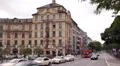 Double Decker Sightseeing Red Bus Passing Karlsplatz Stachus Munich City Center HD Footage