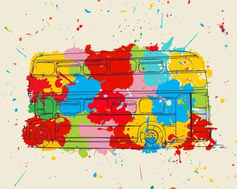 Double decker sketch Stock Illustration