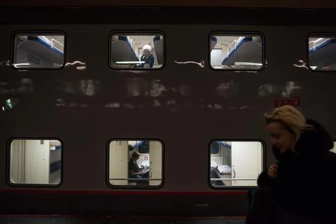 Double-decker train Foto stock