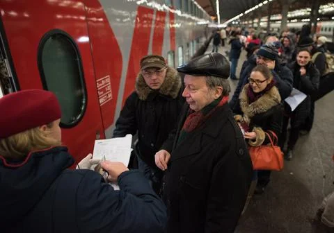 Double-decker train Stock Photos