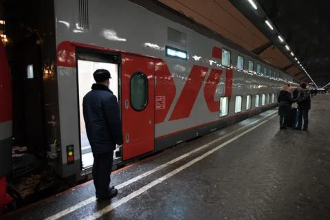 Double-decker train Stock Photos