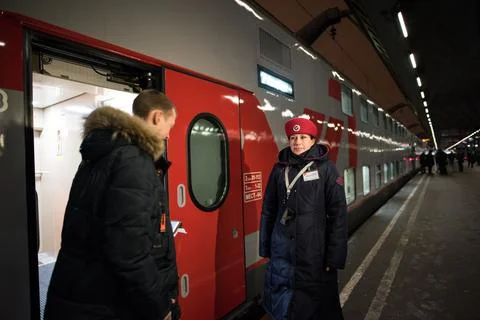 Double-decker train Stock Photos