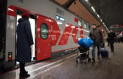 Double-decker train Stock Photos