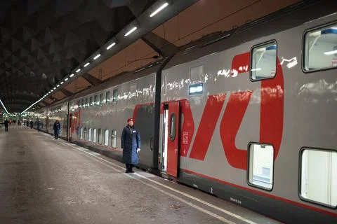 Double-decker train Stock Photos