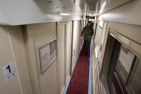 Double-decker train Stock Photos