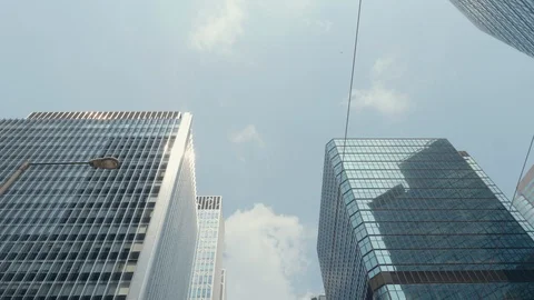 Double decker tram approach the stop in Hong Kong Stock Footage 127506412