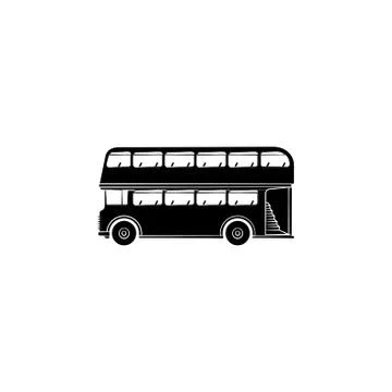 Double-decker vector icon black on white background Stock Illustration
