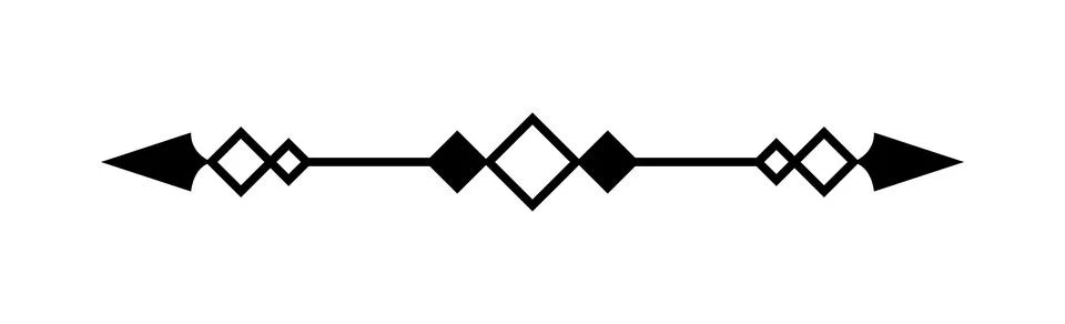 Double diamond line separator, Geometric graphic divider, Ornate symmetrical  イラスト素材