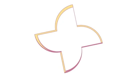 Double diamond starburst abstract shape animation video on white background Stock Footage 343698733