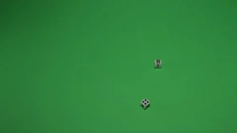 Double Dice Rolling 10 on Green screen Chroma key pt3 of 9 Stock Footage 240238132