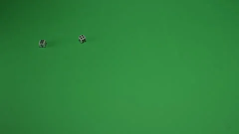 Double Dice Rolling 10 on Green screen Chroma key pt5 of 9 Stock Footage 240240713