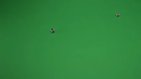 Double Dice Rolling 10 on Green screen Chroma key pt8 of 9 Stock Footage 240241097
