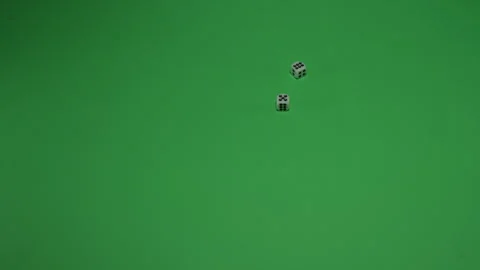 Double Dice Rolling 11 on Green screen Chroma key pt4 of 5 Stock Footage 240244926