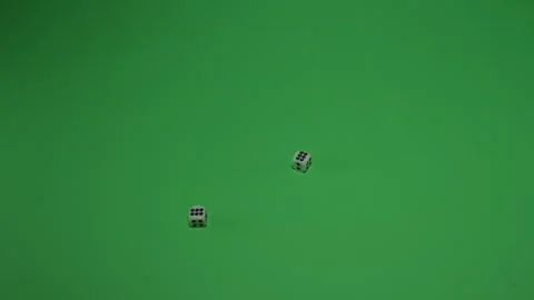 Double Dice Rolling 12 on Green screen Chroma key pt2 of 2 Stock Footage 240247063