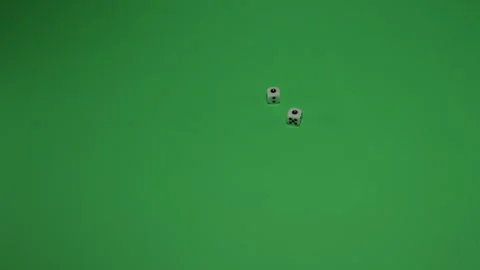 Double Dice Rolling 2 on Green screen Chroma key pt1 of 2 Stock Footage 240193941