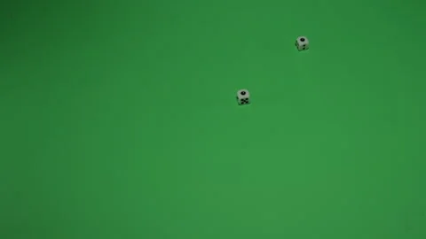 Double Dice Rolling 2 on Green screen Chroma key pt2 of 2 Stock Footage 240196404