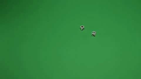 Double Dice Rolling 3 on Green screen Chroma key pt1 of 1 Stock Footage 240195362