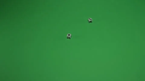 Double Dice Rolling 4 on Green screen Chroma key pt3 of 4 Stock Footage 240197777