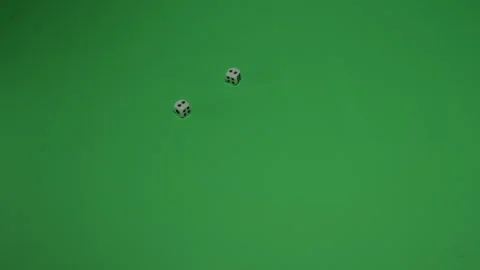 Double Dice Rolling 4 on Green screen Chroma key pt4 of 4 Stock Footage 240198185