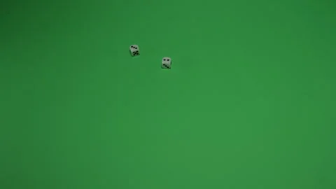 Double Dice Rolling 5 on Green screen Chroma key pt13 of 13 Stock Footage 240209426