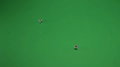 Double Dice Rolling 6 on Green screen Chroma key pt2 of 7 Stock Footage 240210838