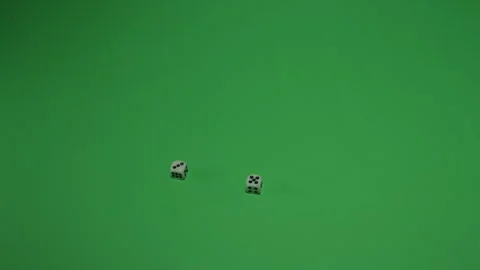 Double Dice Rolling 8 on Green screen Chroma key pt1 of 9 Stock Footage 240227817