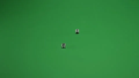 Double Dice Rolling 8 on Green screen Chroma key pt3 of 9 Stock Footage 240229944