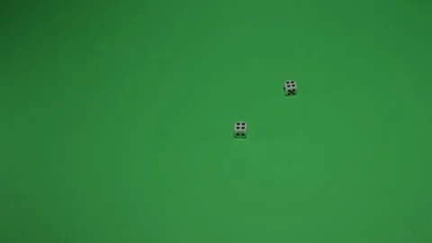 Double Dice Rolling 8 on Green screen Chroma key pt7 of 9 Stock Footage 240231111