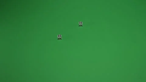 Double Dice Rolling 8 on Green screen Chroma key pt8 of 9 Stock Footage 240231323