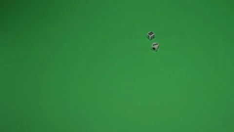 Double Dice Rolling 9 on Green screen Chroma key pt8 of 8 Stock Footage 240236737