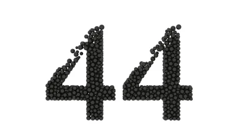 Double digit number 44 formed of small black balls Stock Footage 65718644
