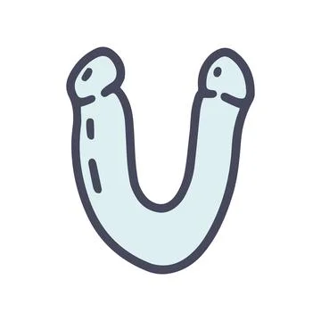 Double dildo color vector doodle simple icon Stock Illustration