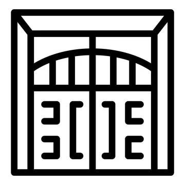 Double door gate protecting home providing security and privacy Stock Illustration